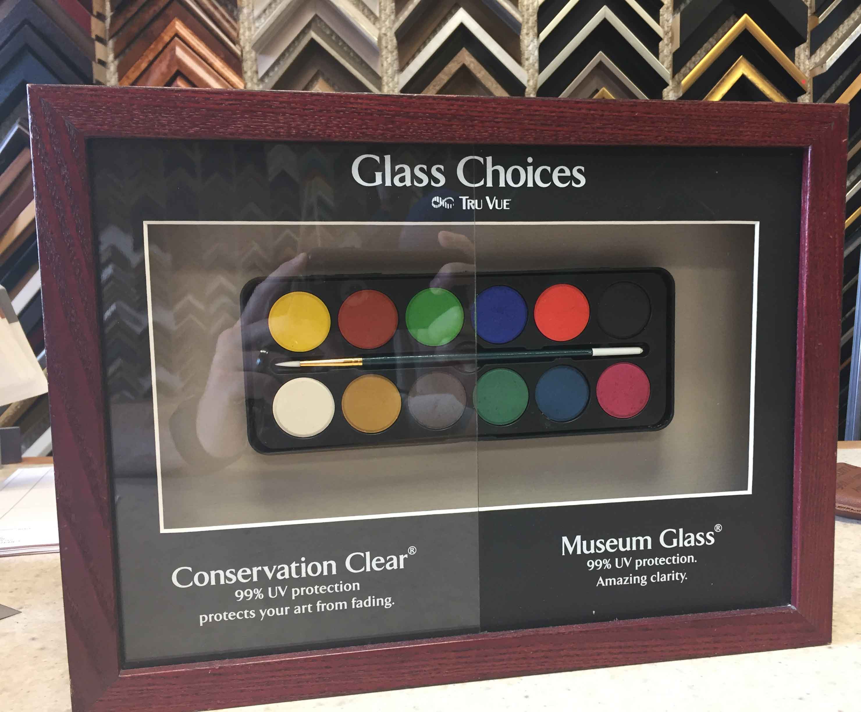 Example of premium glazing available at Gregory Frame Shop in Naples, Florida